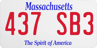 MA license plate 437SB3