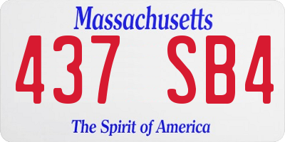 MA license plate 437SB4