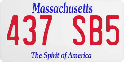 MA license plate 437SB5