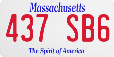 MA license plate 437SB6