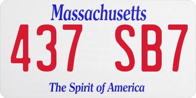 MA license plate 437SB7