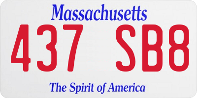 MA license plate 437SB8