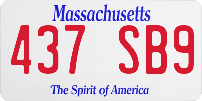 MA license plate 437SB9