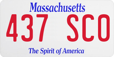 MA license plate 437SC0