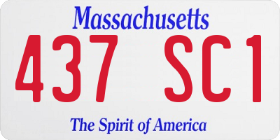 MA license plate 437SC1