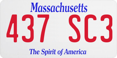 MA license plate 437SC3