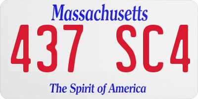 MA license plate 437SC4
