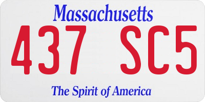 MA license plate 437SC5