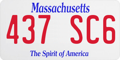 MA license plate 437SC6