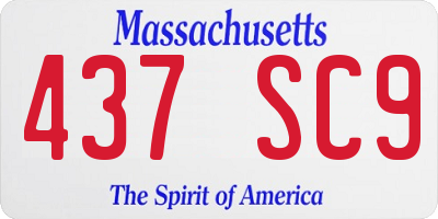 MA license plate 437SC9