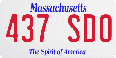 MA license plate 437SD0