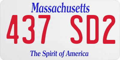 MA license plate 437SD2