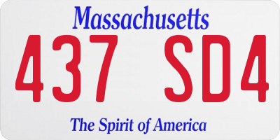 MA license plate 437SD4