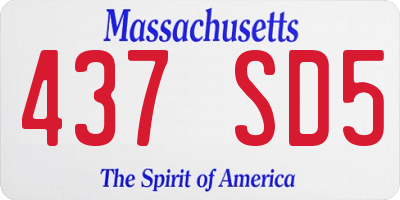 MA license plate 437SD5