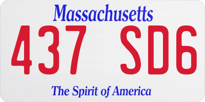 MA license plate 437SD6
