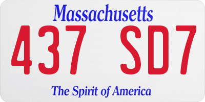 MA license plate 437SD7