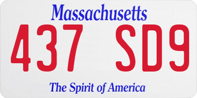 MA license plate 437SD9