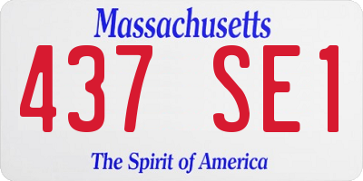 MA license plate 437SE1