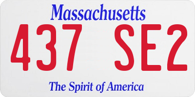 MA license plate 437SE2