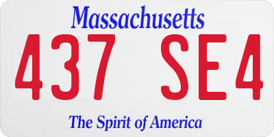 MA license plate 437SE4