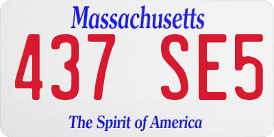 MA license plate 437SE5