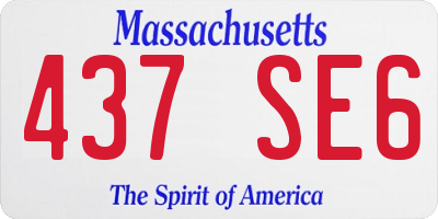 MA license plate 437SE6
