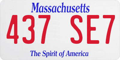 MA license plate 437SE7