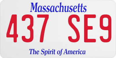 MA license plate 437SE9