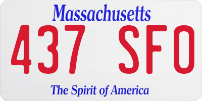 MA license plate 437SF0