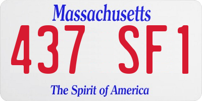 MA license plate 437SF1
