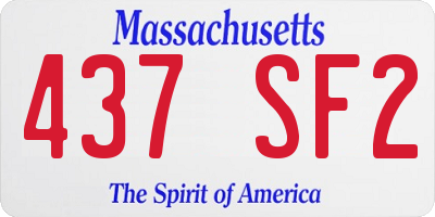 MA license plate 437SF2