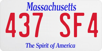 MA license plate 437SF4