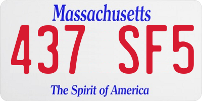 MA license plate 437SF5