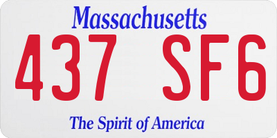 MA license plate 437SF6