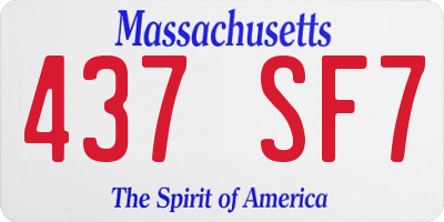 MA license plate 437SF7