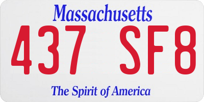 MA license plate 437SF8
