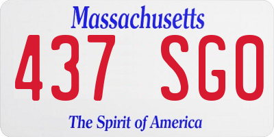 MA license plate 437SG0