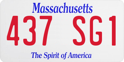 MA license plate 437SG1