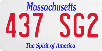 MA license plate 437SG2