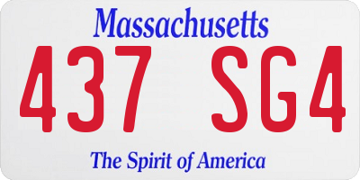 MA license plate 437SG4