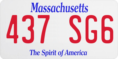 MA license plate 437SG6