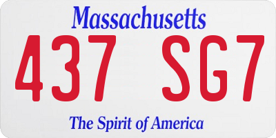 MA license plate 437SG7