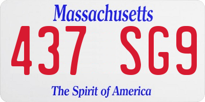 MA license plate 437SG9