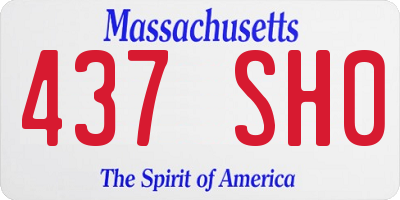 MA license plate 437SH0