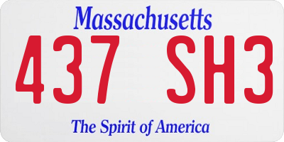 MA license plate 437SH3