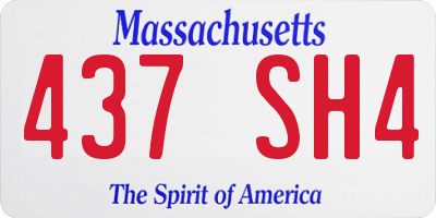 MA license plate 437SH4