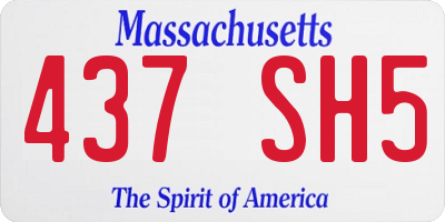 MA license plate 437SH5