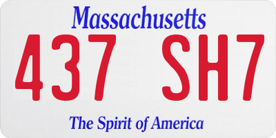 MA license plate 437SH7