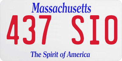 MA license plate 437SI0