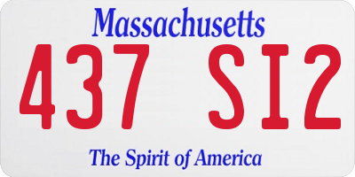 MA license plate 437SI2